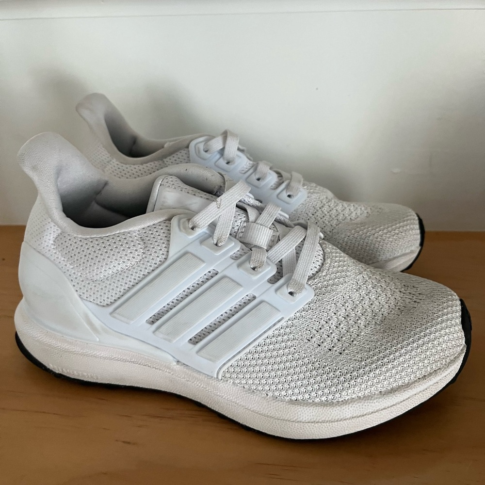 adidas All-White Knit Athletic Sneakers